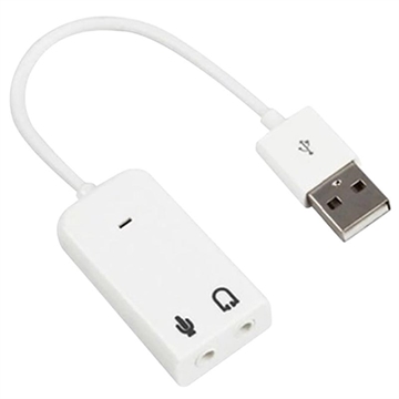 Přenosná externí USB zvuková karta - Bílá