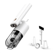 Portable Rotatable Vacuum Cleaner with Dual LED Lights - White
