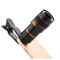Přenosný objektiv fotoaparátu zoomu - 8x - černá