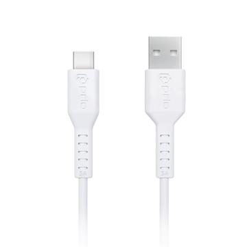 Vysokorychlostní kabel Prio USB-A / USB-C - 3A, 1,2 m - bílý