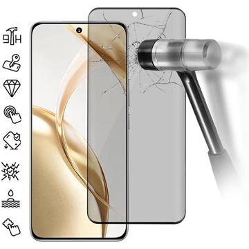 Honor 200 Full Cover Ochranné Tvrzené Sklo Privacy - Černý Okraj