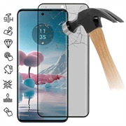Motorola Edge 40 Neo Full Cover Ochranné Tvrzené Sklo Privacy - Černý Okraj