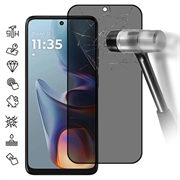 Ochranné Tvrzené Sklo Motorola Moto E15 Privacy Full Cover – Černý Okraj