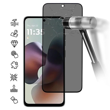 Motorola Moto G56 Full Cover Ochranné Tvrzené Sklo Privacy - Černý Okraj