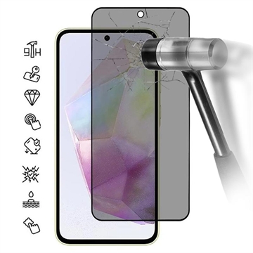 Samsung Galaxy A36/A56 Full Cover Ochranné Tvrzené Sklo Privacy - Černý Okraj