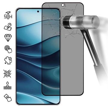 Xiaomi Redmi Note 14 Full Cover Ochranné Tvrzené Sklo Privacy - Černý Okraj