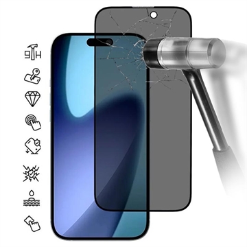 iPhone 17 Full Cover Ochranné Tvrzené Sklo Privacy - Černý Okraj