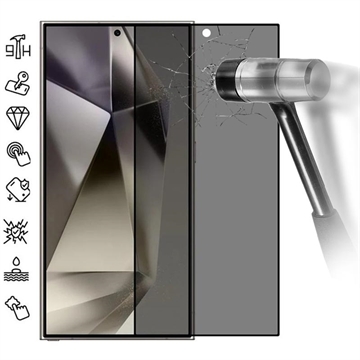 Samsung Galaxy S25 Ultra Privacy Tempered Glass Screen Protector - Support Fingerprint Unlock - Black Edge