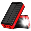 Solární energetická banka Psooo PS -400 - 4xusb -a, 30000 mAh - červená