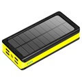 Psooo PS -406 Solární energetická banka/bezdrátová nabíječka - 20000 mAh - žlutá