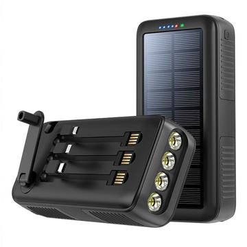 Psooo PS-618 30000mAh Solar Power Bank with Hand-Crank