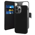 Puro 2-in-1 magnetický iPhone 13 Pro peněženka-černá
