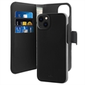 Puro 2-in-1 iPhone 14 Plus Magnetic Wallet Case - Black