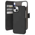 Puro 2-in-1 magnetický iPhone 15 peněženka - Černá
