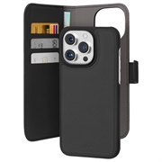 Puro 2-in-1 magnetický iPhone 15 Pro peněženka - Černá