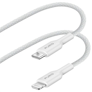 Puro Fabrik USB-C / Lightning Charge&Sync kabel - 1,2 m - bílý