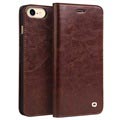 iPhone 7/8/SE (2020)/SE (2022) Qialino Classic Wallet Leather Case - hnědá