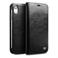 Klasická kožená skříňka Qialino Classic iPhone XR - černá