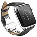 Apple Watch Series 7/SE/6/5/4/3/2/1 Qialino kožená náramek - 45 mm/44 mm/42 mm - černá