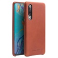Qialino Premium Huawei P30 Leather Case - hnědá