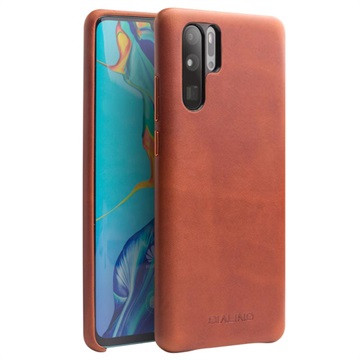 Qialino Premium Huawei P30 Pro Leather Case - hnědá