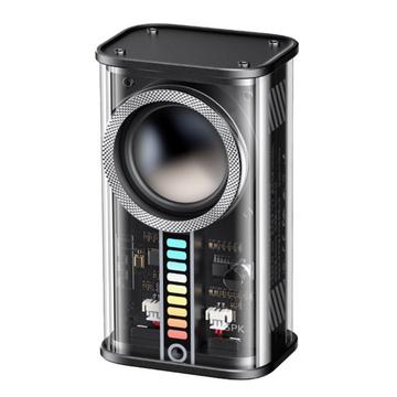 REMAX RB-M68 Clear Mecha Bezdrátový reproduktor Přenosný mini 3D subwoofer Bluetooth reproduktor - černý
