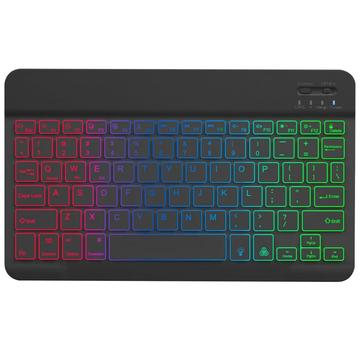 RGB-030 10-Inch Wireless Bluetooth Keyboard with RGB Backlight - US Layout - Black