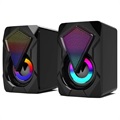 RGB stereo herní reproduktory x2 - 2x3w - černá