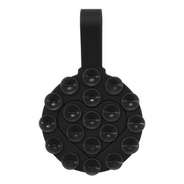 RK-X18/19 Silicone Heart-Shaped Suction Cup Phone Holder - Double-Sided, Detachable Mount - Black