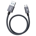 Rampow T04 Nylonový Pletený USB-C Kabel - 2m - Černý