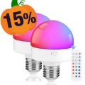 Rechargeable Light Bulb w. RGB and Remote Control - E27 - 2 Pcs.