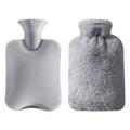 Refillable Hot Water Bottle with Removable Fluffy Cover - 2L
