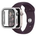Pouzdro s Ochráncem Obrazovky Rhinestone Decorative Apple Watch SE (2022)/SE/6/5/4 - 40mm - stříbrný