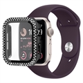 Pouzdro s Ochráncem Obrazovky Rhinestone Decorative Apple Watch SE (2022)/SE/6/5/4 - 40mm - Černá