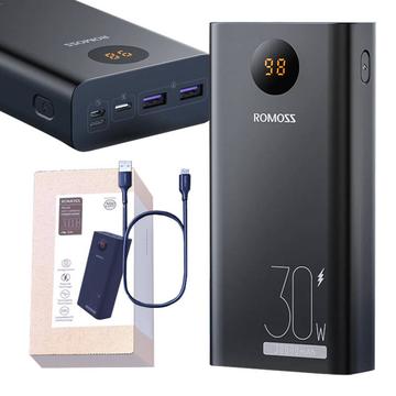 Romoss PEA30 Power Bank 30000mAh - USB-C, USB Ports - Black