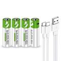 SMARTOOOLS Lithium USB-C Rechargeable AA Battery - 1700mAh - 4 Pcs.