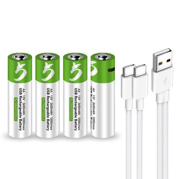 SMARTOOOLS Lithium USB-C Rechargeable AA Battery - 1700mAh - 4 Pcs.