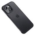 Pouzdro Sulada Luxury Series iPhone 14 Plus - Uhlíkové vlákno - Černá