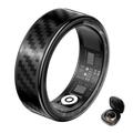 SY02 Carbon Fiber Pattern Smart Ring - Size: 22.3mm - Black