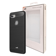 Saii kartáčoval Google Pixel 3 xl tpu pouzdro - uhlíkové vlákno - černá
