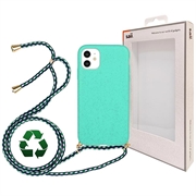 Saii Eco Line iPhone 11 Biodegradable pouzdro s popruhem - azurová