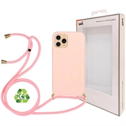 Saii Eco Line iPhone 11 Pro Biodegradable pouzdro s popruhem - růžová