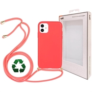 Saii Eco Line iPhone 11 Biode rozložitelné pouzdro s popruhem - červená