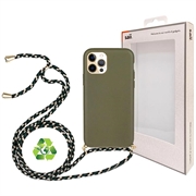 Saii Eco Line iPhone 12 Pro Max pouzdro s popruhem - zelená