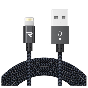 SAII RAMPOW BAIDED Lightning Cable - iPhone, iPad, iPod - 2M - šedá