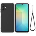 Samsung Galaxy A06 5G Liquid Silicone Case with Hand Strap - Black