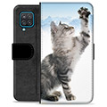 Prémiové peněženkové pouzdro Samsung Galaxie A12 - Kočka
