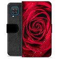 Prémiové peněženkové pouzdro Samsung Galaxie A12 - Růže