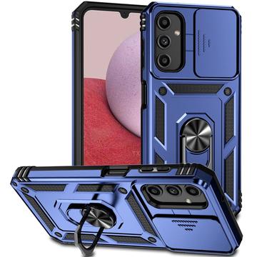 Samsung Galaxy A14/A14 5G Rotary Ring Hybrid Case with Camera Shield - Blue