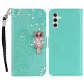 Samsung Galaxy A15 Owl Rhinestone Wallet Case